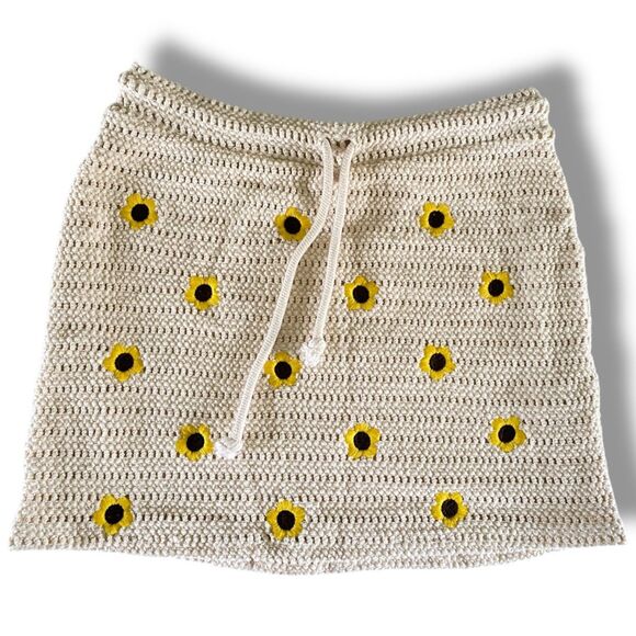 Zara Dresses & Skirts - Zara Crochet Knit Sunflower Skirt